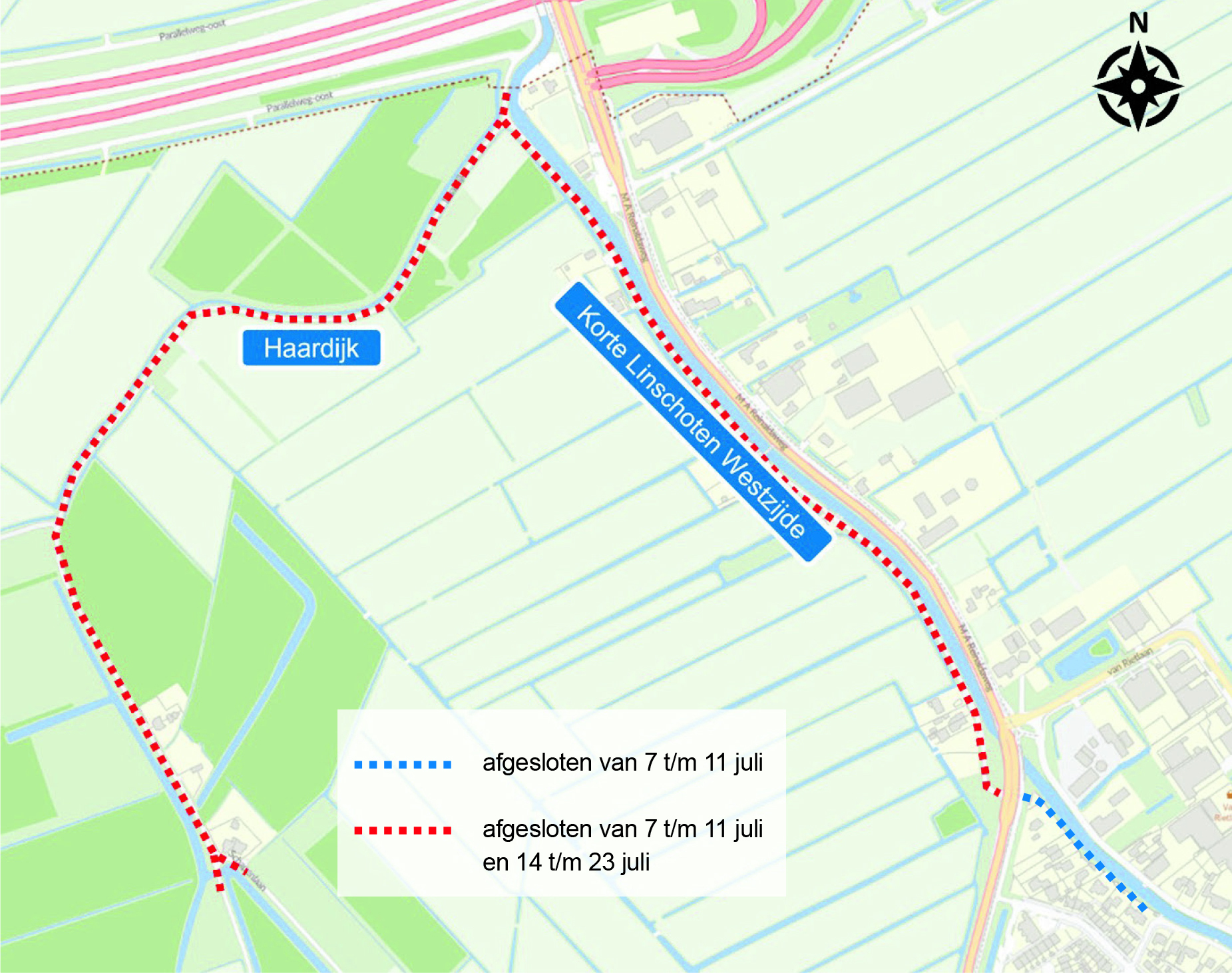 kaartje afsluiting Montfoort