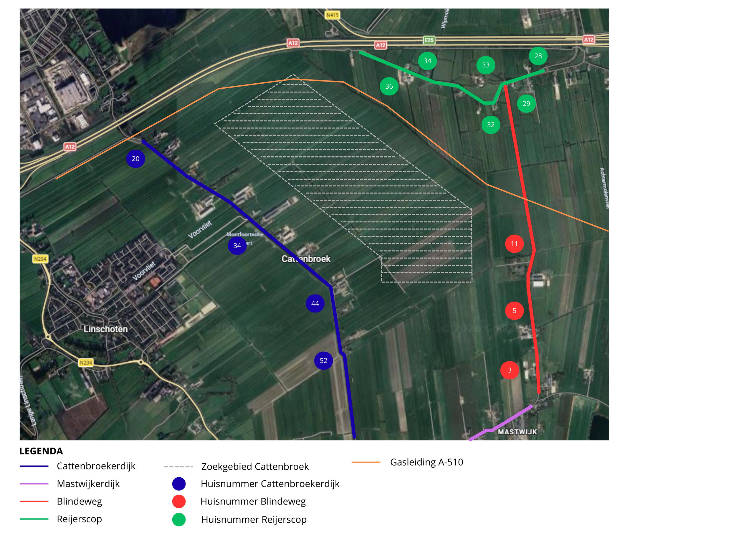 Cattenbroek zoekgebied windenergie incl gasleiding en huisnummers