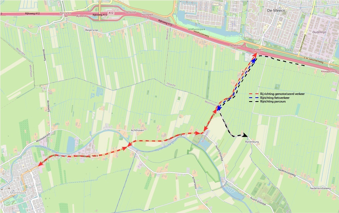 Afsluiting N228 op 26 juni ivm Triathlon Utrecht