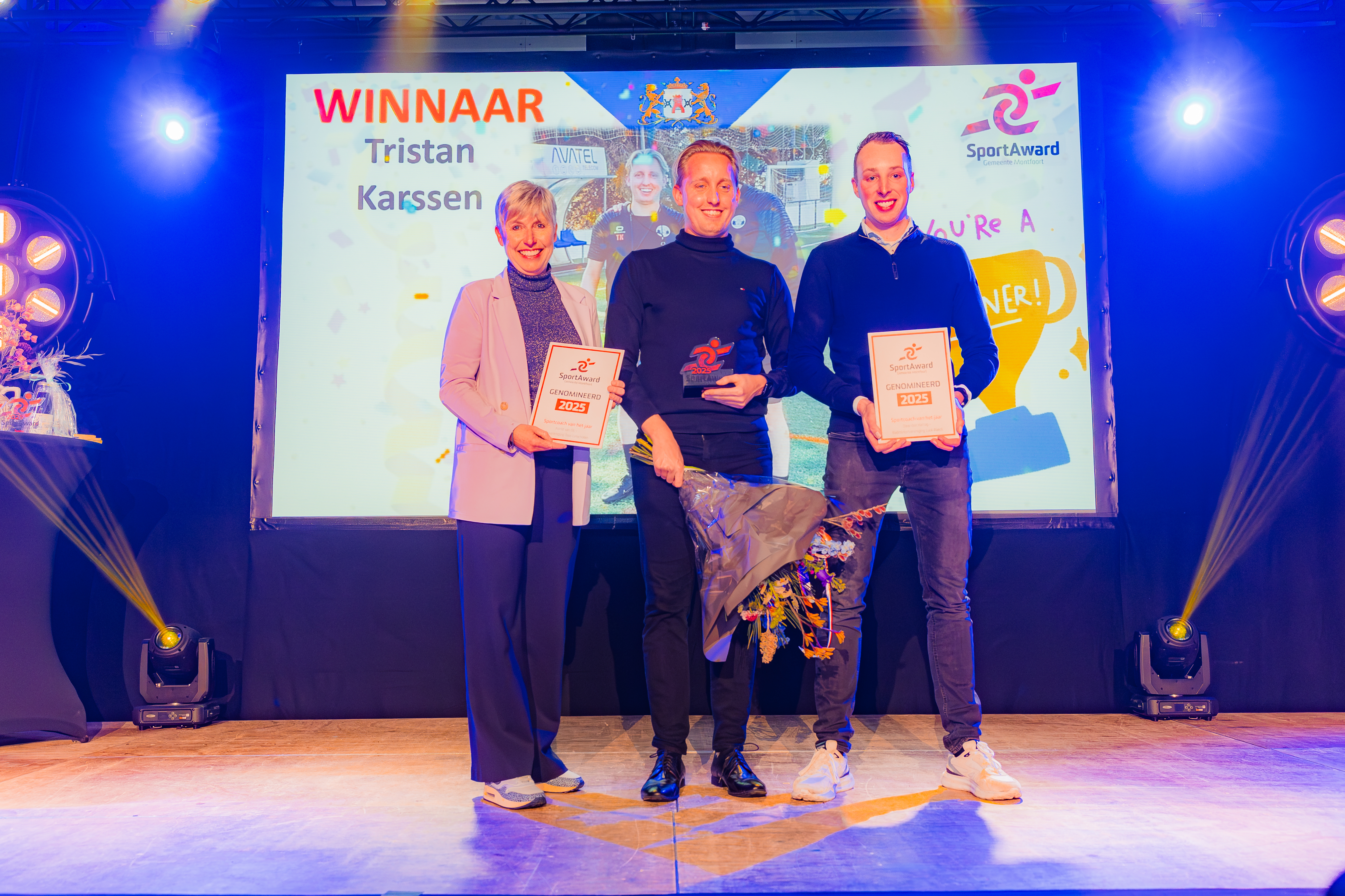 Foto genomineerden en winnaar sportcoach